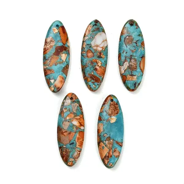 Dyed Synthetic Imperial Jasper Pendants