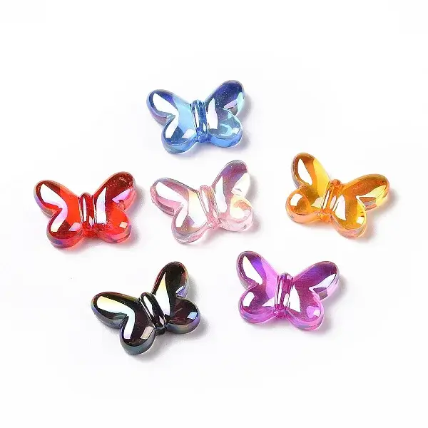 UV Plating Rainbow Iridescent Acrylic Beads
