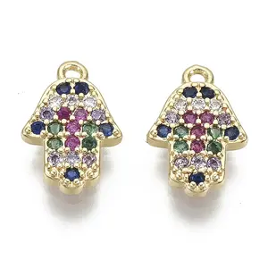 Brass Micro Pave Cubic Zirconia Charms