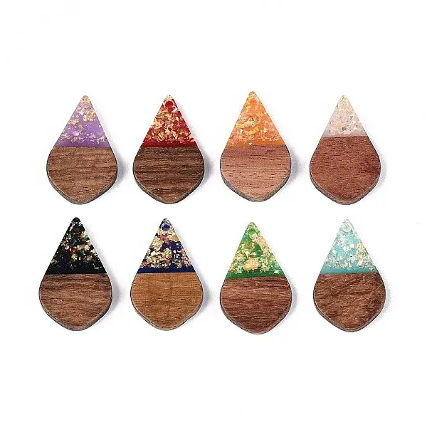 Opaque Resin and Walnut Wood Pendants