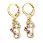 Golden Brass Dangle Leverback Earrings