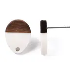 Resin & Walnut Wood Stud Earring Findings