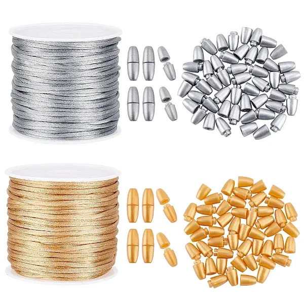 Plastic Breakaway Clasps & Nylon Braided String Threads Jewelry Making Findings Kits