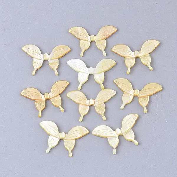 Yellow Shell Cabochons