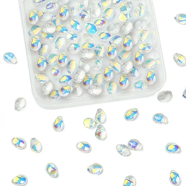 100Pcs Electroplate Glass Beads