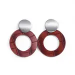 PU Leather Dangle Stud Earrings
