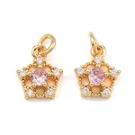 Brass Micro Pave Cubic Zirconia Charms