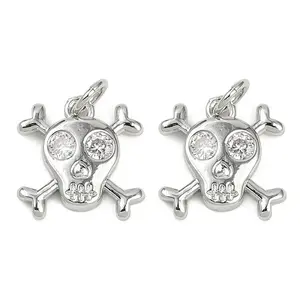 Brass Micro Pave Clear Cubic Zirconia Pendants