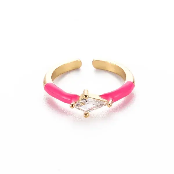 Brass Enamel Cuff Rings