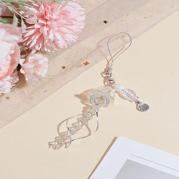 1Pc Glass Pendants Mobile Straps