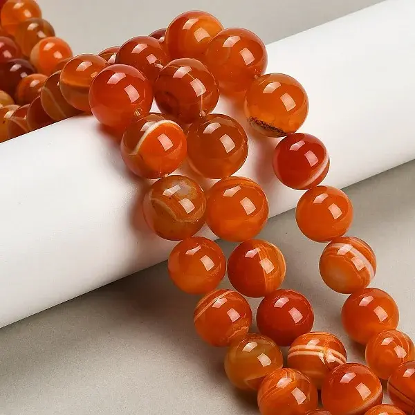 Natural Banded Agate Graduated Beads Strands