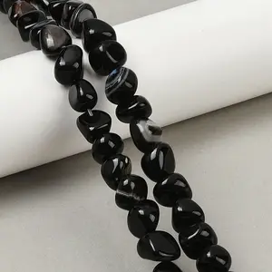 Natural Black Agate Beads Strands