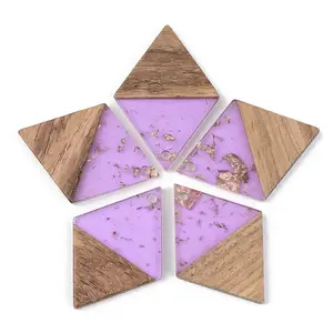 Transparent Resin & Walnut Wood Pendants