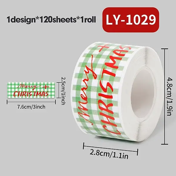 120 Christmas Theme Roll Stickers