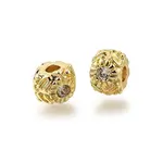 Brass Micro Pave Cubic Zirconia Beads