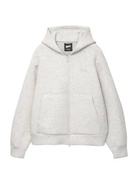 Pull&Bear Tepláková bunda 'STWD'  sivá melírovaná