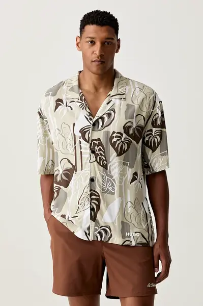 HUGO plážová košile pánská BEACH SHIRT RELAXED