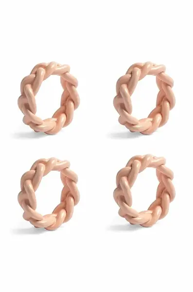 &k amsterdam Kroužky na ubrousky &k amsterdam Braid Pink Set 4-pack