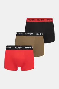 HUGO boxerky pánske bavlnené s elastanom TRUNK TRIPLET PACK 3-pak