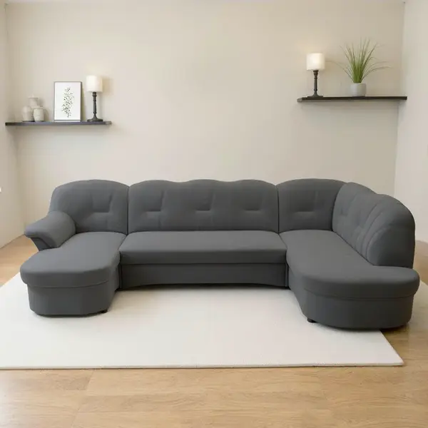 MID.YOU SEDACÍ SOUPRAVA, textil, tmavě šedá