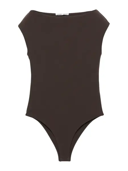 Pull&Bear Košeľové body  čokoládová