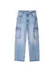 Bershka Rifľové kapsáče  modrá denim