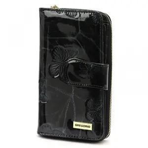 Dámská kožená peněženka černá - Gregorio Angi