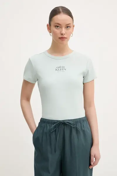 Calvin Klein Jeans tričko dámske bavlnené s elastanom