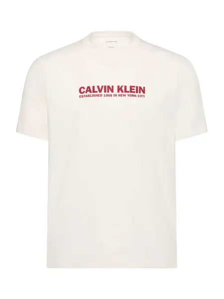 Calvin Klein Tričko '30s'  tmavočervená / biela