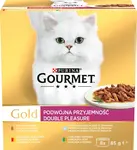 Gourmet Gold konzervy pre mačky hovädzie a kura, králik a pečeň, morské ryby, kačica a morka 8×85 g