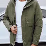 Kurtka męska przejściowa z kapturem zielona Dstreet
