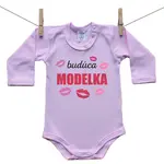 Boodyy Body s dlhým rukávom (ružové) Budúca modelka 56 (0-2 mesiace)