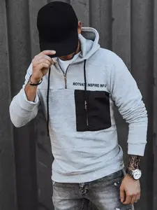 Pánská mikina s kapucí Barva šedá DSTREET