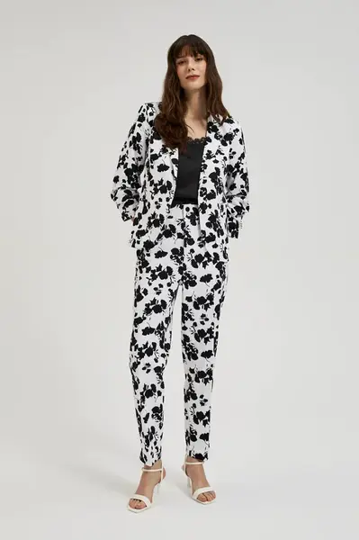 Marisse Women's Trousers L-Sp-4312 Black_White