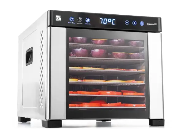 Sušička ovoce G21 Breezer s UV funkcí, nerez