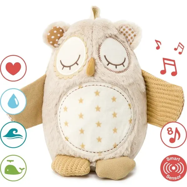 Cloud b® Nighty Night Owl Smart Sensor™-Plyšová hračka/Zvieratko s melódiou- Sova, 0m+ CLNO-8524-OW