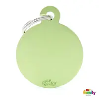MF BIG ROUND ALUMINUM GREEN 3,93x3,17 cm gravírovateľný prívesok