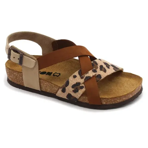 4306 Dámske zdravotné korkové sandále 38 - 24,5cm, hnedá, 2,0 cm