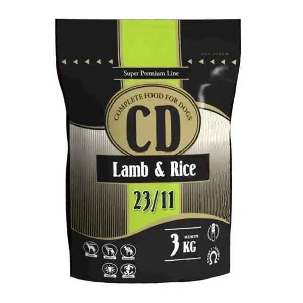 DELIKAN CD Lamb and Rice 23/11 3kg Kompletné superprémiové krmivo s jahňacím mäsom a ryžou pre psy stredných a veľkých plemien