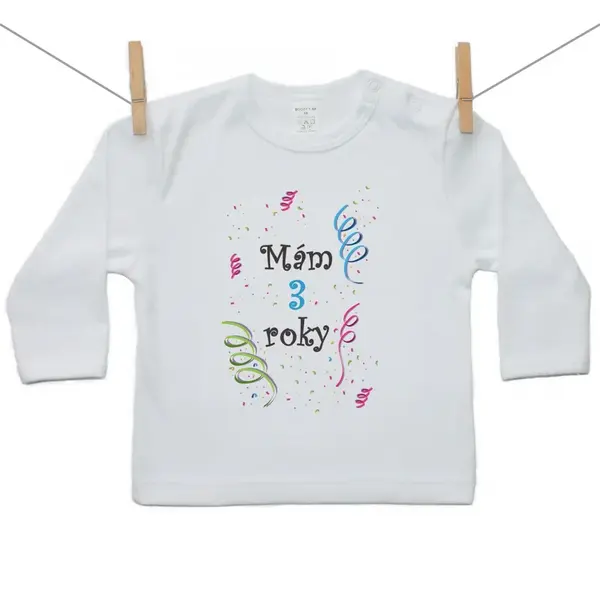 Boodyy Tričko s dlhým rukávom Mám 3 roky Chlapec 92 (18-24 mesiacov)