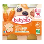 BABYBIO Mrkva a sušené slivky s hovädzím mäsom