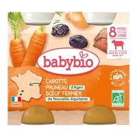 BABYBIO Mrkva a sušené slivky s hovädzím mäsom