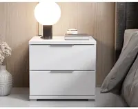 Nočný stolík s 2 zásuvkami Smilla, výška 43 cm, biely%