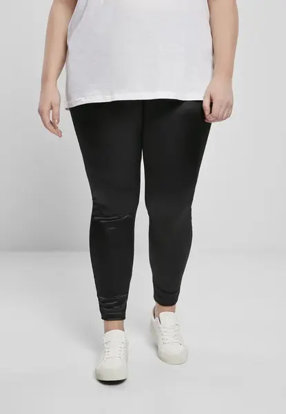 Women's shiny leggings with high waist black