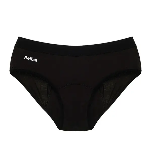 Relixa, menštruačné nohavičky so širokou mäkkou gumou v páse, HIPSTERS, čierne, 6xl