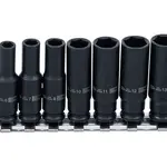 BGS Technic BGS 5299 Nástrčné hlavice 1/4" 6hran 6 ÷ 13 mm, rázové, prodloužené (Sada 7 dí