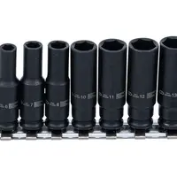 BGS Technic BGS 5299 Nástrčné hlavice 1/4" 6hran 6 ÷ 13 mm, rázové, prodloužené (Sada 7 dí