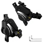 DYISLAND XT-7 Hydraulic Disc Brakes Calipers Cable Actuated Front & Rear Brake for MTB / Road Bike / Electric Bike - Black