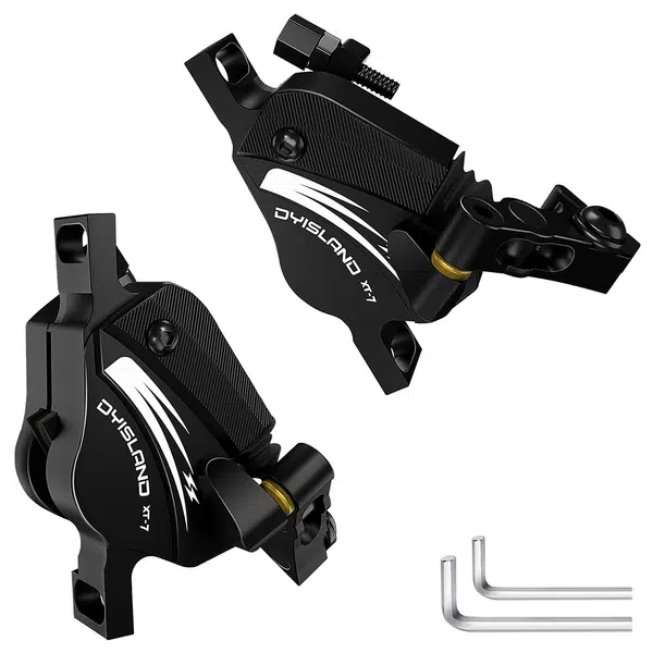DYISLAND XT-7 Hydraulic Disc Brakes Calipers Cable Actuated Front & Rear Brake for MTB / Road Bike / Electric Bike - Black
