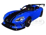 2017 Dodge Viper ACR Competition Blue with Black Stripes 1/18 Model Car by Autoart